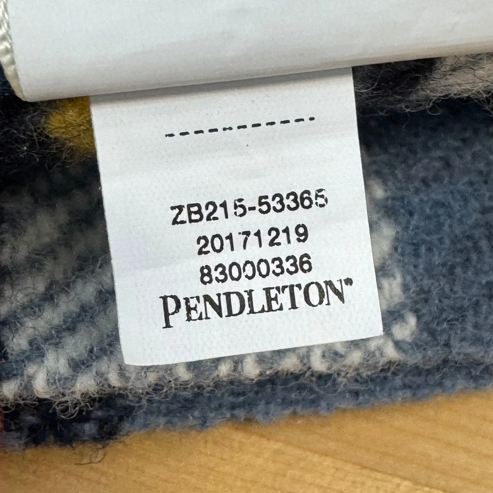 Pendleton Home Collection 100% Wool Plaid Throw Blanket Fringe Made USA 53x66